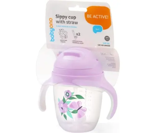 1464/05 Sippy cup with weighted straw Pink
