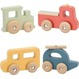 Wooden Toy Vehicle Set Multicolor