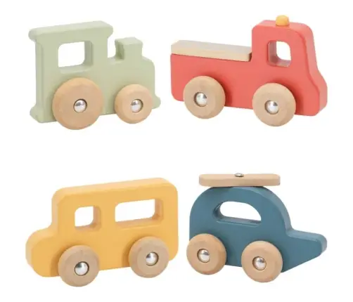 Wooden Toy Vehicle Set Multicolor