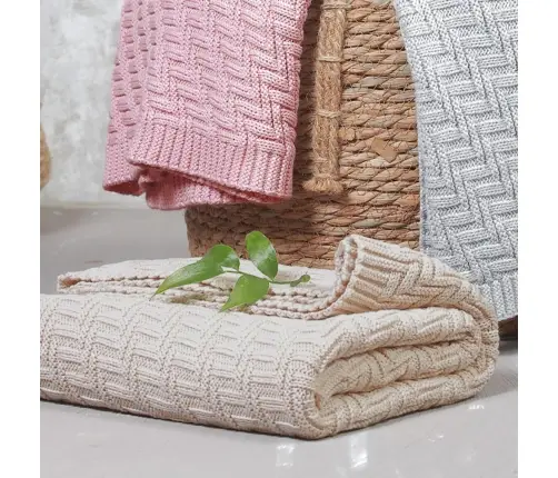 BabyOno cotton knitted blanket 75x100cm, Beige