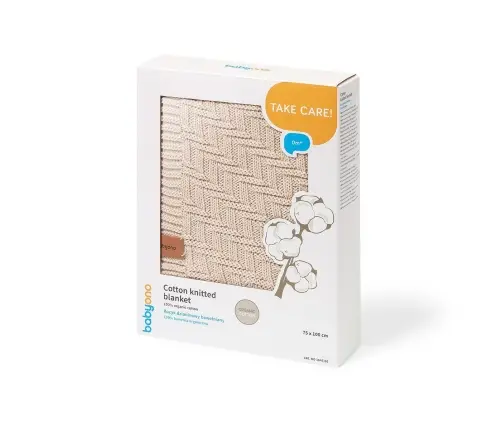BabyOno cotton knitted blanket 75x100cm, Beige