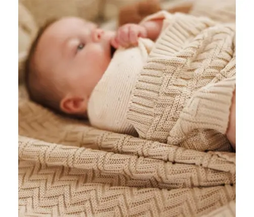 BabyOno cotton knitted blanket 75x100cm, Beige