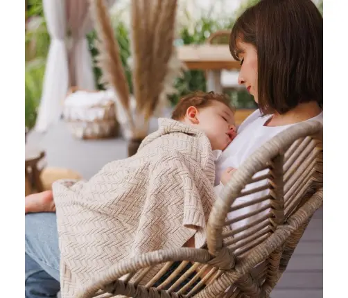 BabyOno cotton knitted blanket 75x100cm, Beige