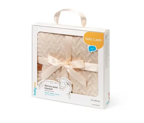 BabyOno Merino wool blanket 75x100cm, Beige