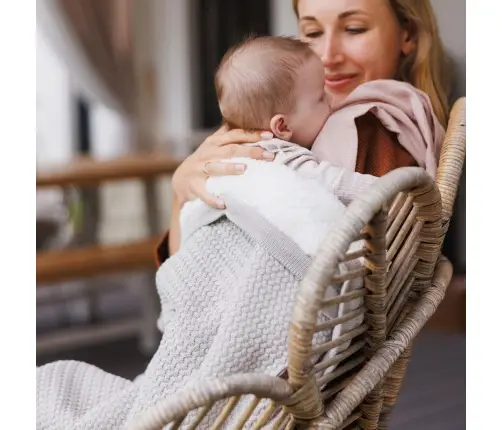 BabyOno cotton blanket with fleecing lining 75x100cm Grey