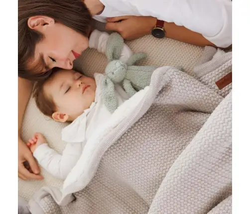 BabyOno cotton blanket with fleecing lining 75x100cm Grey