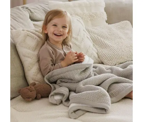 BabyOno cotton blanket with fleecing lining 75x100cm Grey