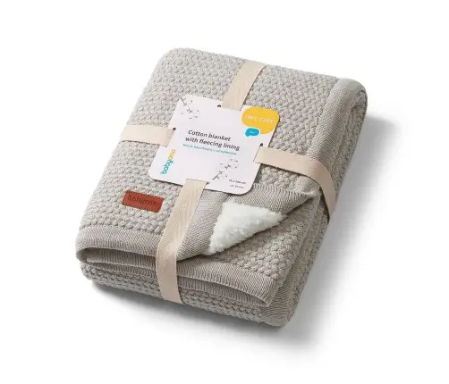 BabyOno cotton blanket with fleecing lining 75x100cm Grey