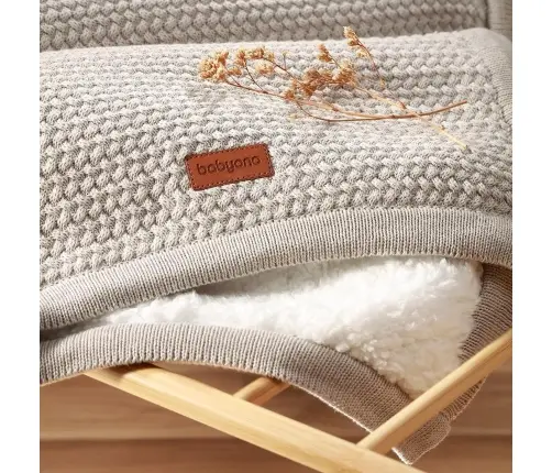 BabyOno cotton blanket with fleecing lining 75x100cm Grey