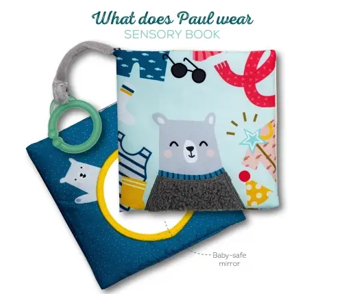 Taf Toys baby book What does Paul wear