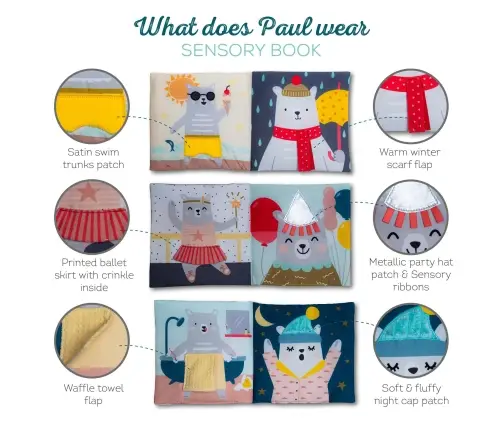 Taf Toys baby book What does Paul wear