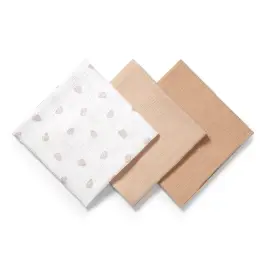 BabyOno crinkled muslin diapers 70x70cm, Beige 3pcs