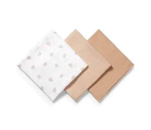 BabyOno crinkled muslin diapers 70x70cm, Beige 3pcs