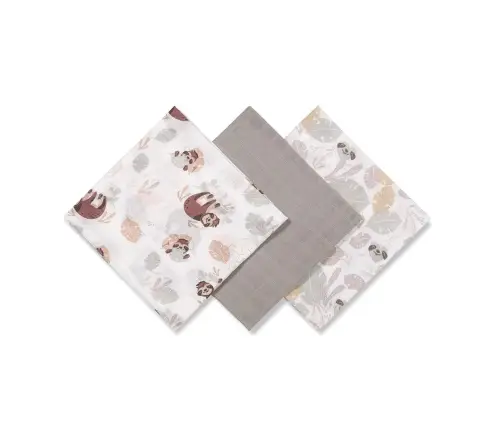 BabyOno Muslin diapers super soft 3pcs, Grey