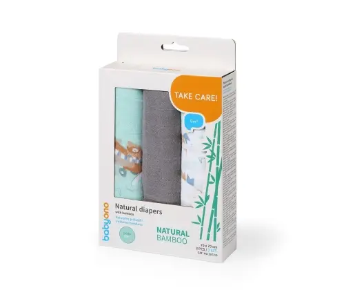 BabyOno Natural diapers with bamboo Grey