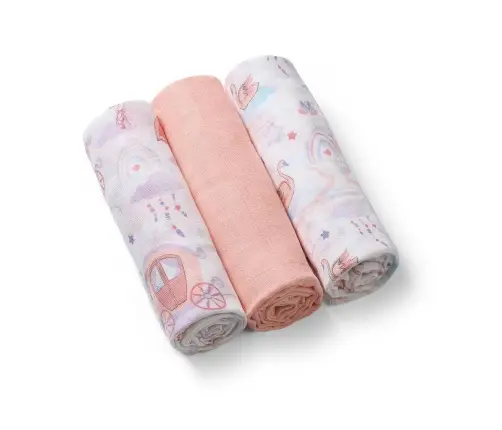 BabyOno Muslin diapers super soft 3pcs Pink