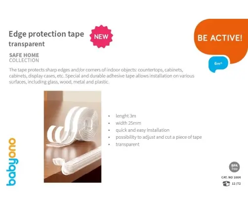 BabyOno edge protection tape, Transparent 3m