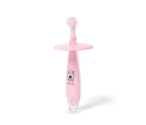 BabyOno Suction baby toothbrush 6m+ Pink