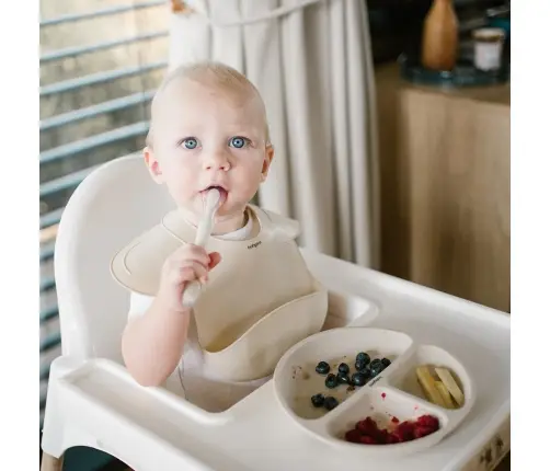 BabyOno silicone suction plate Beige