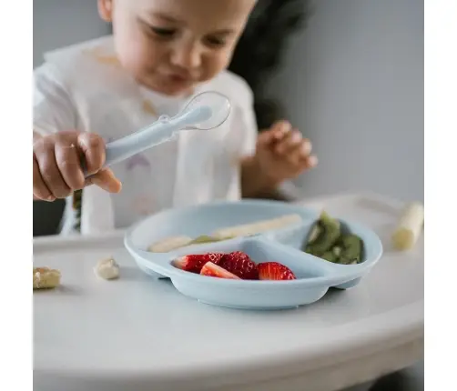 BabyOno silikoonist sektoritega taldrik Sinine