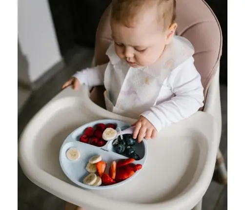 BabyOno silikoonist sektoritega taldrik Sinine