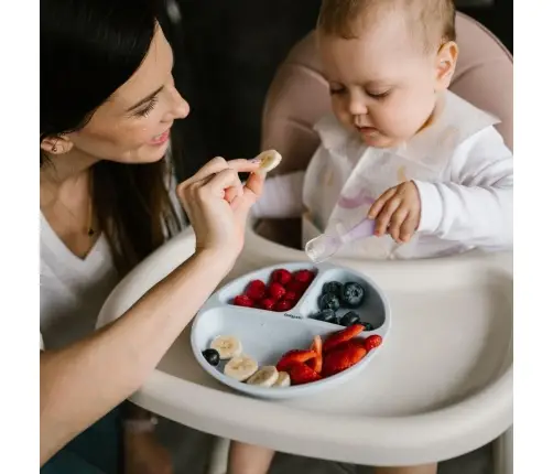 BabyOno silikoonist sektoritega taldrik Sinine