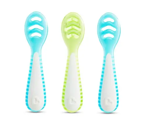 Munchkin 3pk Gentle Dip Self-feeding Utensil Blue/Green