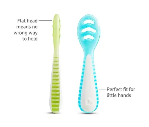 Munchkin 3pk Gentle Dip Self-feeding Utensil Blue/Green