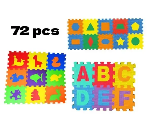 Развивающий коврик Пазл 16x16 см из 72 элементов