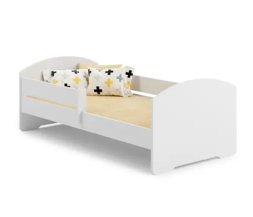 Bērnu gulta Luk ar matraci un aizsargbarjeru 164 cm x 85 cm x 63 cm