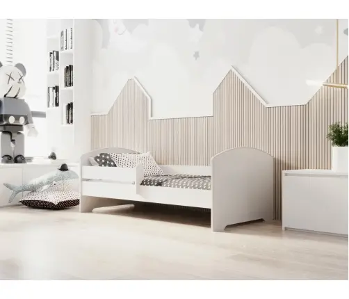 Bērnu gulta Luk ar matraci un aizsargbarjeru 164 cm x 85 cm x 63 cm