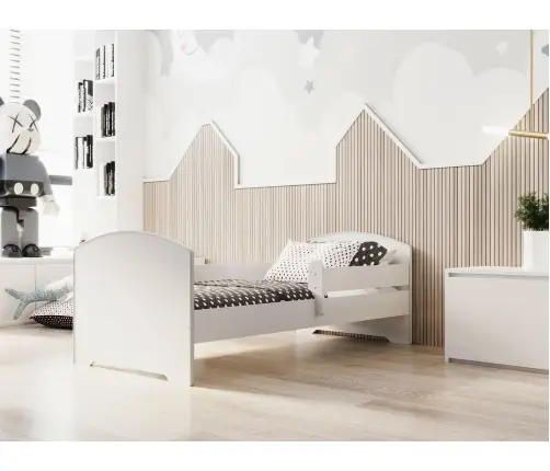 Bērnu gulta Luk ar matraci un aizsargbarjeru 164 cm x 85 cm x 63 cm