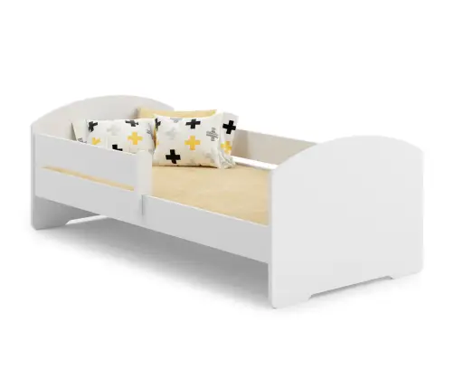 Bērnu gulta Luk ar matraci un aizsargbarjeru 164 cm x 85 cm x 63 cm