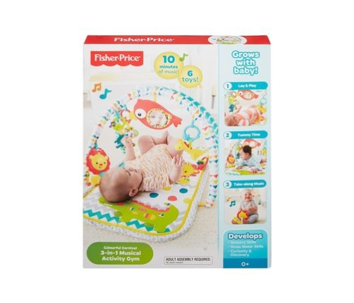 Aktivitātes paklājs Fisher Price Colourful Carnival 3in1 Musical Activity Gym DPX75