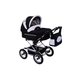 Baby Fashion Fanari 119 Black dots Bērnu Ratiņi 2in1