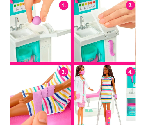 Barbie Career Doll Asst. Fast Cast Clinic Kукла GTN61