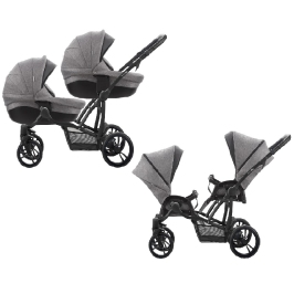 Bebetto 42 For2 grey LJ 195 Bērnu rati 3in1