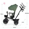 Детский трехколесный велосипед Kinderkraft Spinstep 5in1 Platinum green