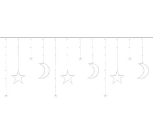 Ziemassvētku virtene Moon 2022 Cold White 4,5 m