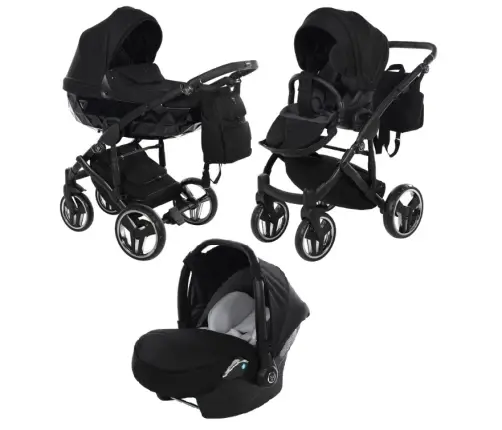Junama Basic 01 Black Bērnu rati 3in1