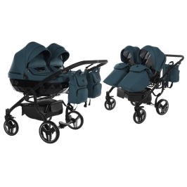 Junama Basic Duo 02 Teal Dvīņu rati 2in1