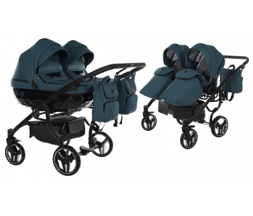 Junama Basic Duo 02 Teal Dvīņu rati 2in1