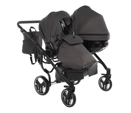 Junama Basic Duo 03 Black Nickel Dvīņu rati 2in1