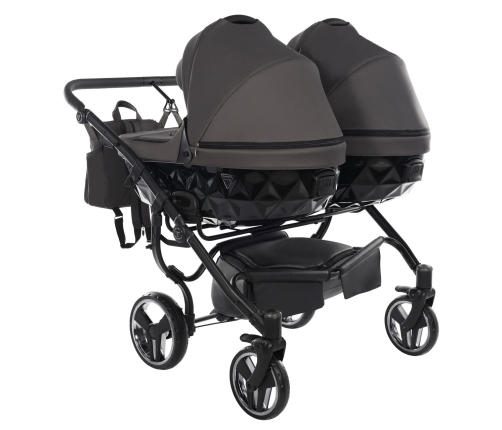 Junama Basic Duo 03 Black Nickel Dvīņu rati 2in1