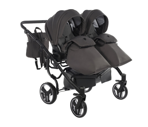 Junama Basic Duo 03 Black Nickel Dvīņu rati 2in1