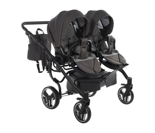Junama Basic Duo 03 Black Nickel Dvīņu rati 2in1