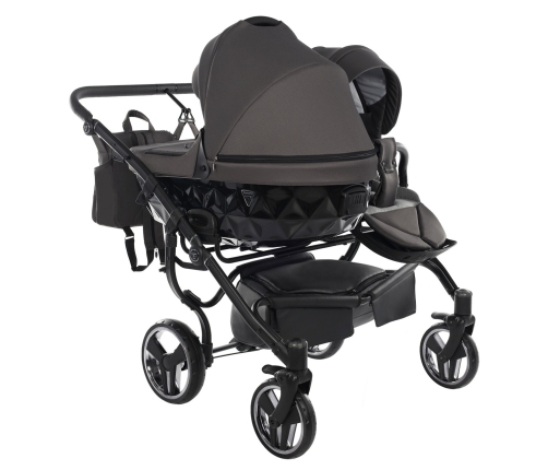 Junama Basic Duo 03 Black Nickel Dvīņu rati 3in1