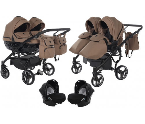 Junama Basic Duo 04 Sand Dvīņu rati 3in1