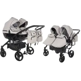 Junama Basic Duo 05 Clay Grey Dvīņu rati 2in1