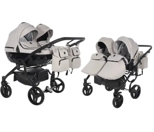 Junama Basic Duo 05 Clay Grey Dvīņu rati 2in1